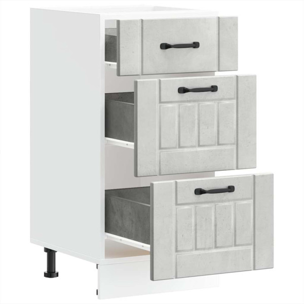 Mueble bajo de cocina Lucca madera contrachapada gris cemento M 5