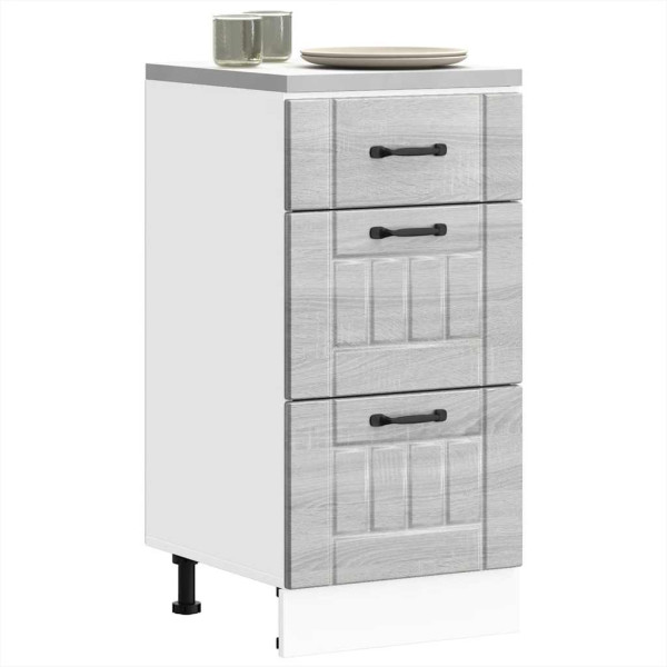 Mueble bajo de cocina Lucca madera contrachapada gris sonoma D