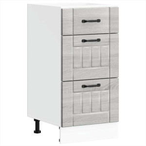 Mueble bajo de cocina Lucca madera contrachapada gris sonoma H