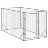 Canil exterior para cães com porta 2x1x1 m aço galvanizado 1