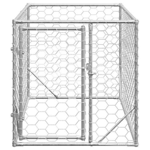 Canil exterior para cães com porta 2x1x1 m aço galvanizado M 3