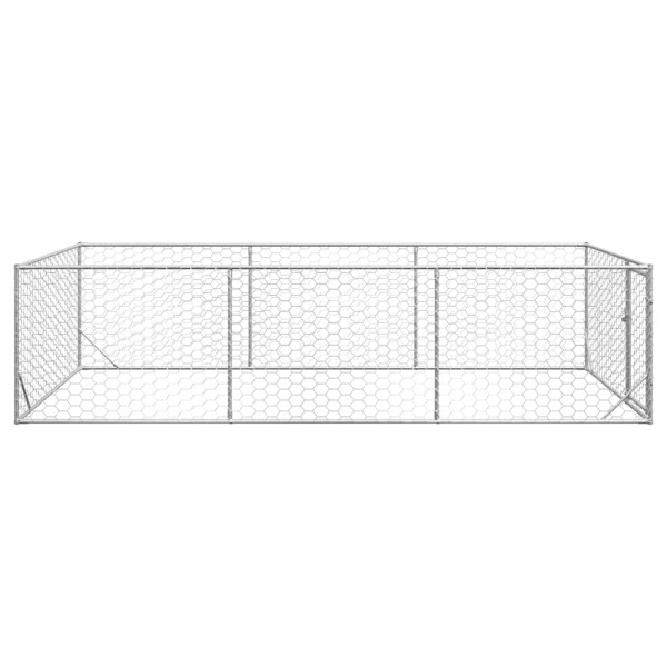 Canil exterior para cães com porta 2x4x1 m aço galvanizado M 4