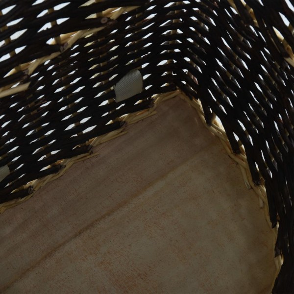 Cesto para leña con correas transporte sauce natural 50x44x58cm M 4