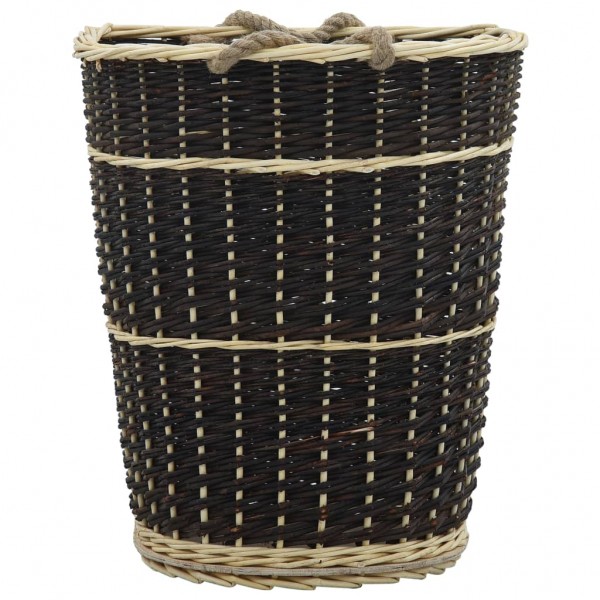 Cesto para leña con correas transporte sauce natural 50x44x58cm M 5