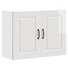 Armario de pared de cocina Kalmar blanca de alto brillo 1