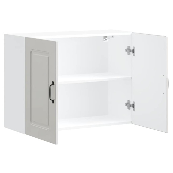 Armario de pared de cocina Kalmar blanca de alto brillo M 4