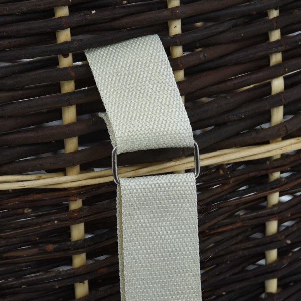 Cesto para leña con correas transporte sauce natural 57x51x69cm M 3