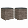 Bancos jardim com almofadas 2 unid 40x40x43 cm vime PE cinzento 1