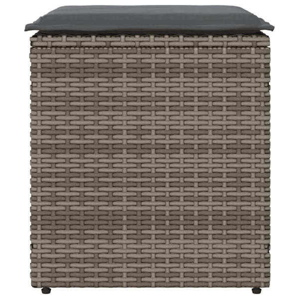 Bancos jardim com almofadas 2 unid 40x40x43 cm vime PE cinzento M 4