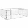 Perrera de exterior puerta acero galvanizado plateado 3x2x1 m 1