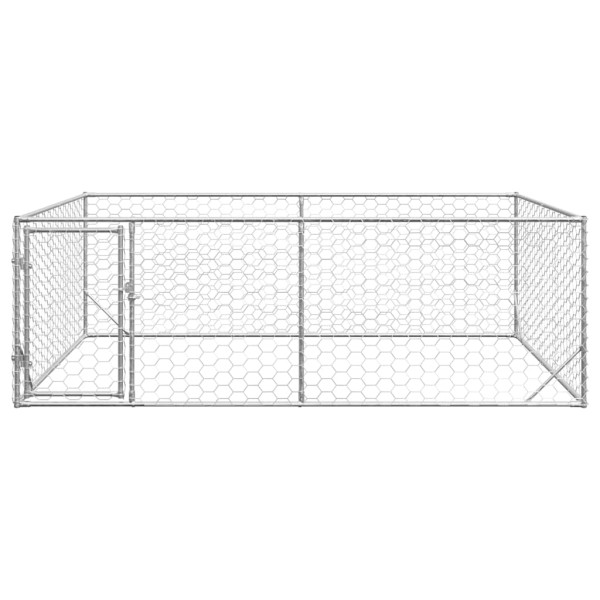 Canil exterior para cães com porta 3x2x1 m aço galvanizado M 3