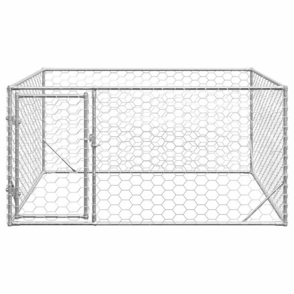 Canil exterior para cães com porta 2x2x1 m aço galvanizado M 3