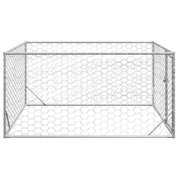 Canil exterior para cães com porta 2x2x1 m aço galvanizado M 4