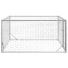 Perrera de exterior puerta acero galvanizado plateado 2x2x1 m 4