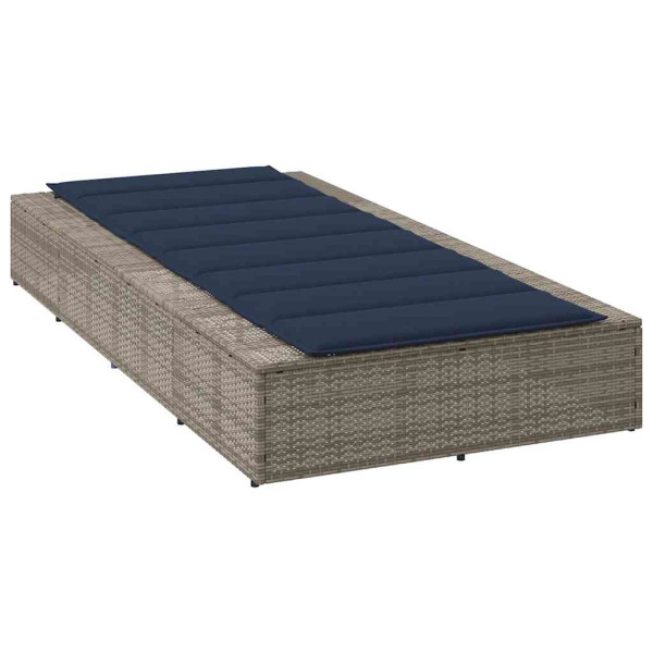 Tumbona con cojín flotante ratán sintético gris M 5