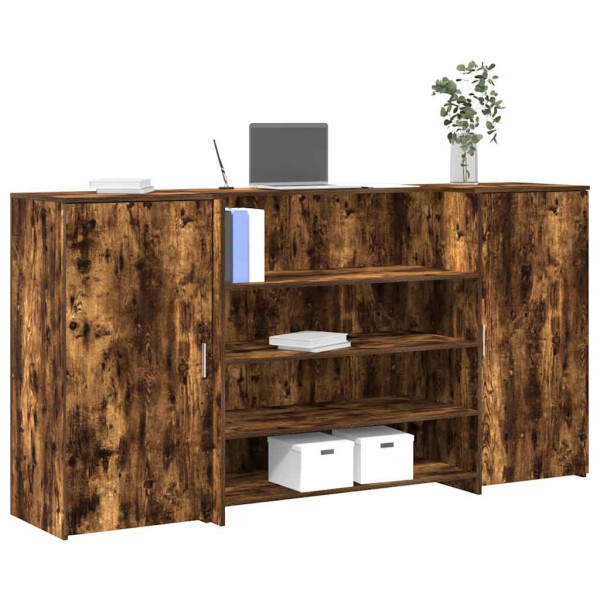 Mostrador de recepción roble ahumado 200x50x103.5 cm D