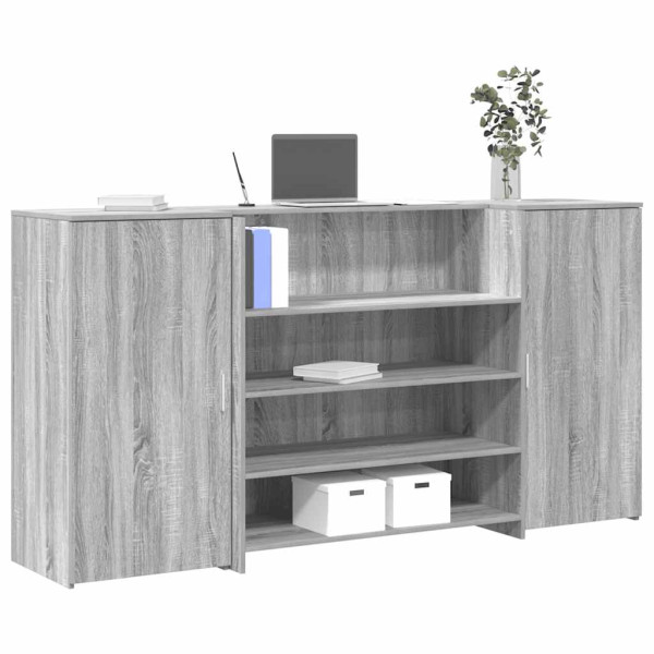 Mostrador de recepción sonoma gris 200x50x103.5 cm D