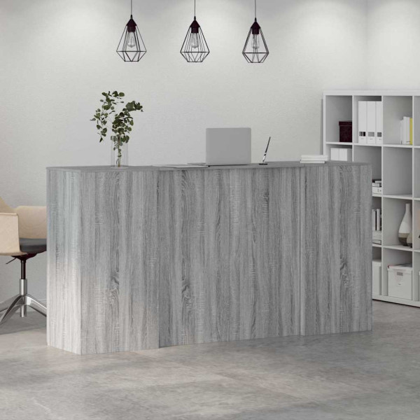 Mostrador de recepción sonoma gris 200x50x103.5 cm M 4
