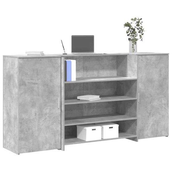 Mostrador de recepción gris hormigón 200x50x103.5 cm D