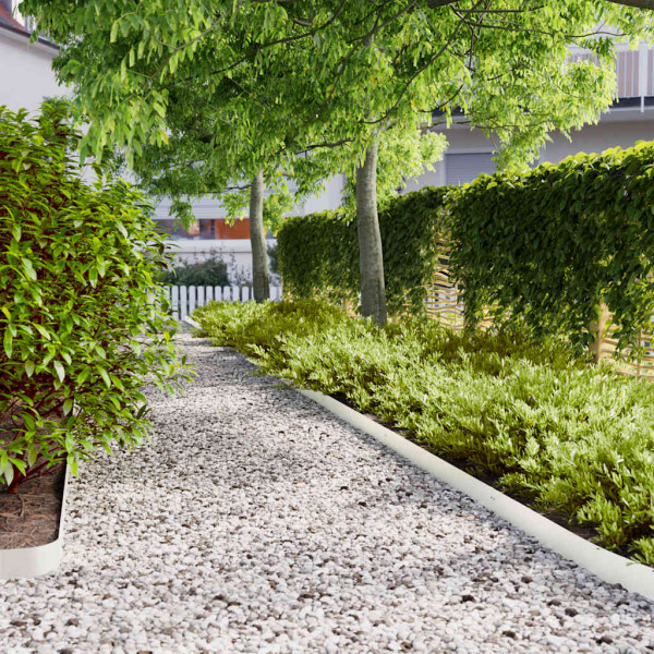 Bordes para césped 50 uds acero laminado frío blanco 10x103 cm D