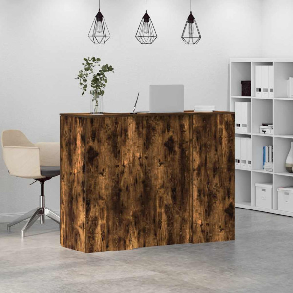 Mostrador de recepción roble ahumado 135x50x103.5 cm M 4