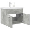 Mueble de baño con lavabo incorporado y grifo gris hormigón 1