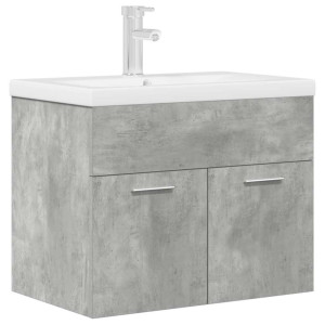Mueble de baño con lavabo incorporado y grifo gris hormigón H