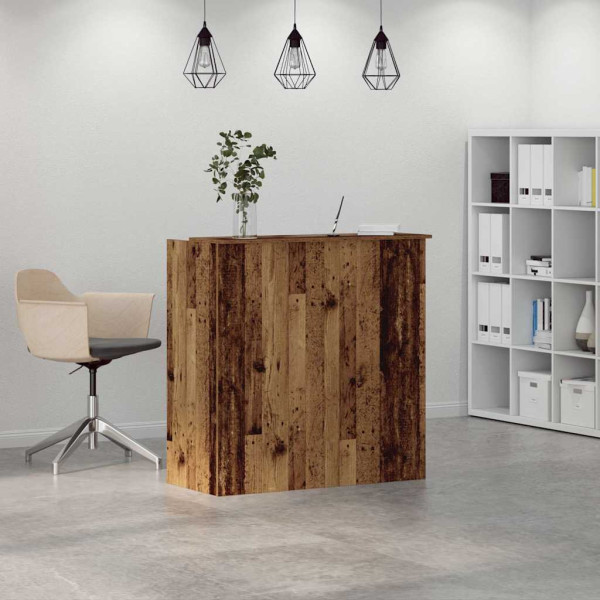 Mostrador de recepción madera vieja 100x50x103.5 cm M 4