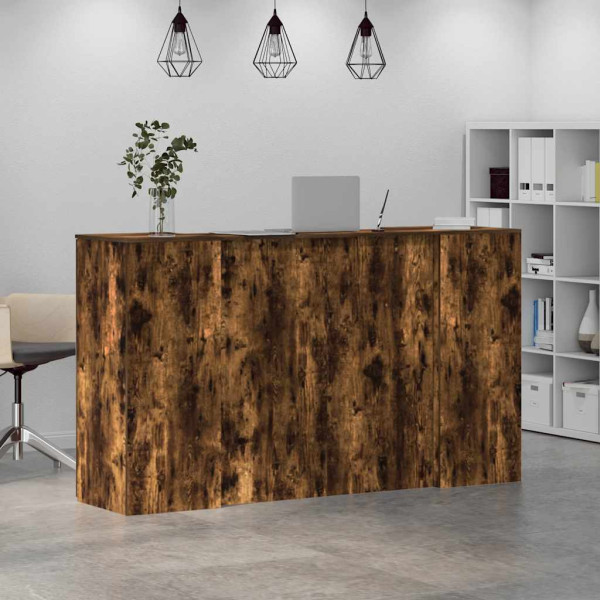 Mostrador de recepción roble ahumado 180x50x103.5 cm M 4