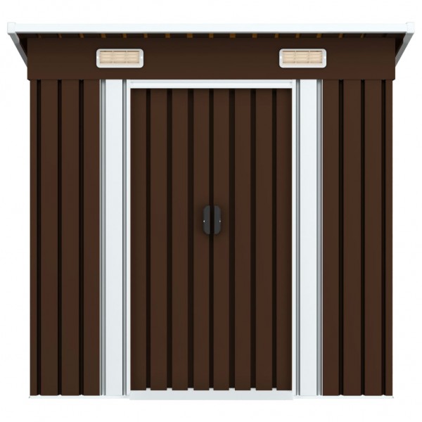 Abrigo de jardim 194x121x181 cm aço castanho M 5