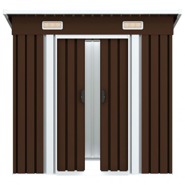 Caseta de almacenamiento jardín acero marrón 194x121x181 cm M 2