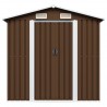 Abrigo de jardim 204x132x186 cm aço castanho 4