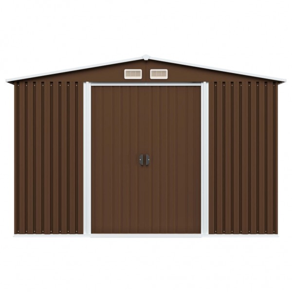 Abrigo de jardim 57x205x178 cm aço castanho M 4