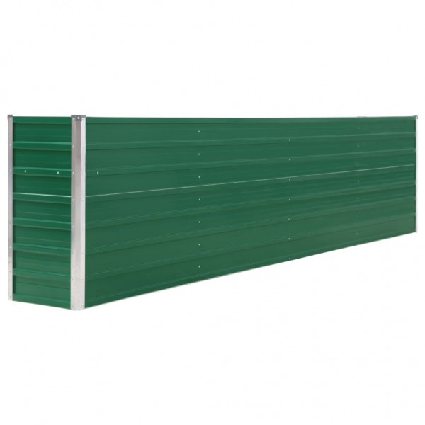 Canteiro jardim elevado 320x40x77 cm aço galvanizado verde M 2