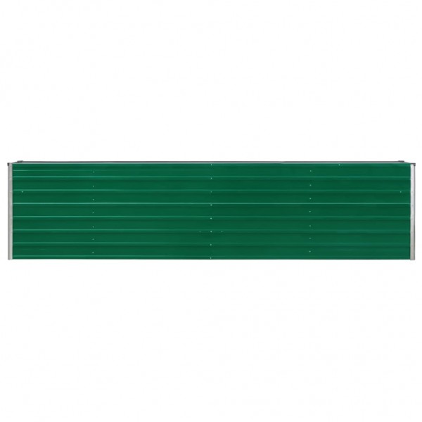 Canteiro jardim elevado 320x40x77 cm aço galvanizado verde M 3