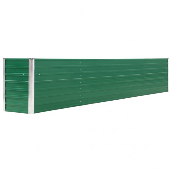 Canteiro elevado de jardim aço galvanizado 320x40x45cm verde M 2