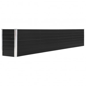 Canteiro elevado jardim aço galvanizado 320x40x45 cm antracite H