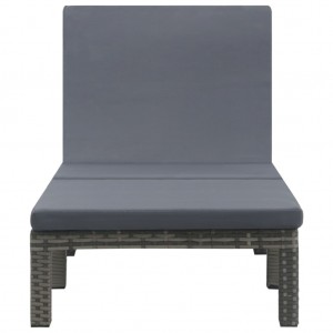 Espreguiçadeira com almofadão vime PE antracite H