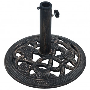 Base de sombrilla de hierro fundido negro y bronce 9 kg 40 cm H