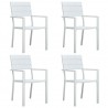Cadeiras jardim 4 pcs PEAD aspeto madeira branco 1