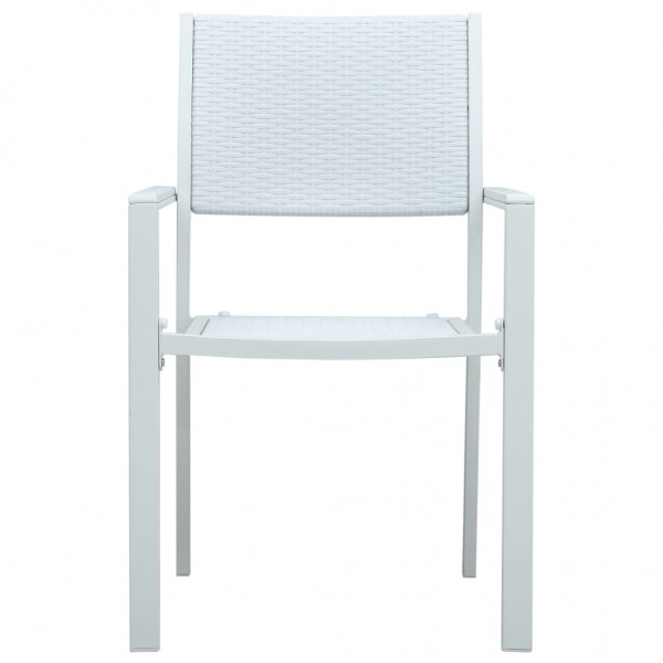 Cadeiras jardim 4 pcs plástico branco aspeto vime M 3