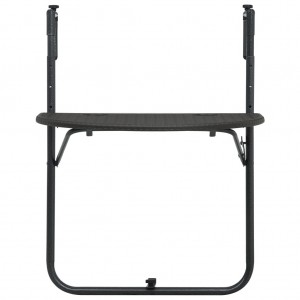 Mesa balcón colgante plástico aspecto ratán marrón 60x64x83.5cm H