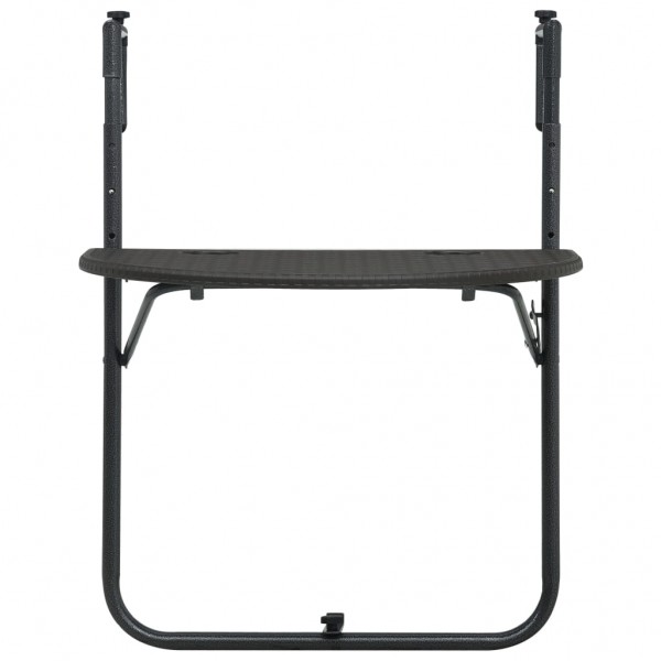 Mesa balcón colgante plástico aspecto ratán marrón 60x64x83.5cm M 2