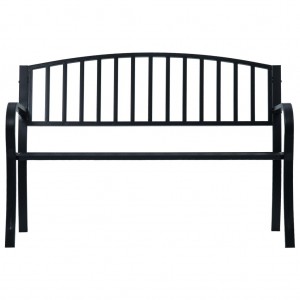 Banco jardim 125 cm aço preto H