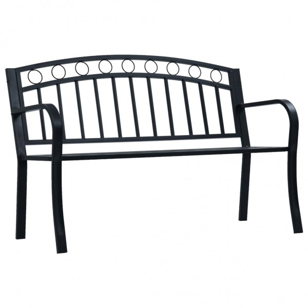 Banco de jardín acero negro 125 cm D