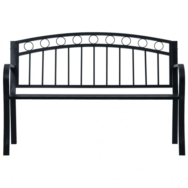 Banco de jardín acero negro 125 cm M 2