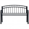 Banco jardim 125 cm aço preto 2