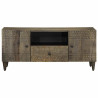Mueble de TV madera maciza de mango gris claro 105x33.5x46 cm 2