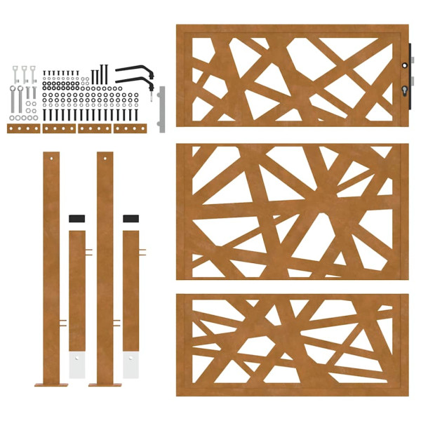 Portão de jardim 105x130 cm design de luz em aço resistente M 5