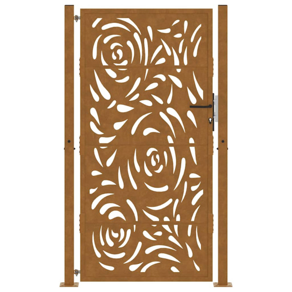 Puerta de jardín diseño llama acero desgastado 105x180 cm M 4